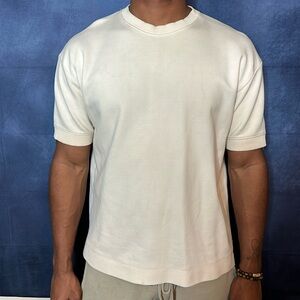 Cream Sweater Short Sleeve T-Shirt